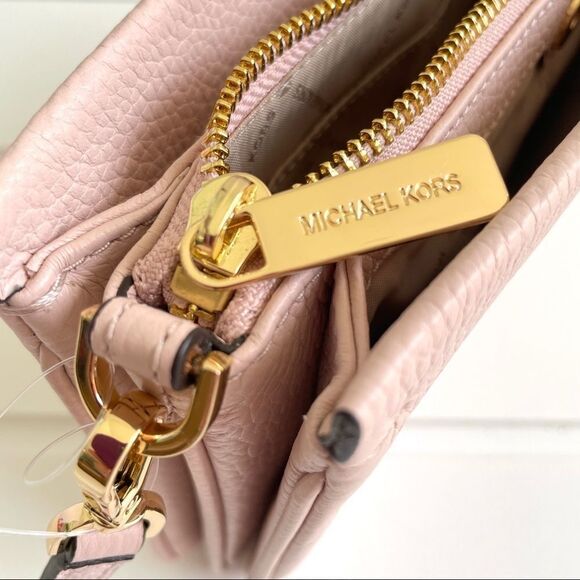 Michael Michael Kors Triple Gusset Jet Set Large Pebbled Leather Crossbody Bag - Picture 10 of 12